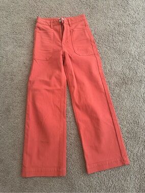 Just Black Vibrant Coral High-Rise Wide Leg Pants